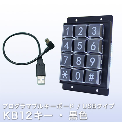 プログラマブルキーボード KB12キー・黒色